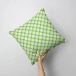 Tartan vert - Fond vert d'eau
