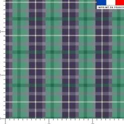 Tartan violet aubergine - Fond vert