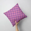 Tartan violet - Fond rose