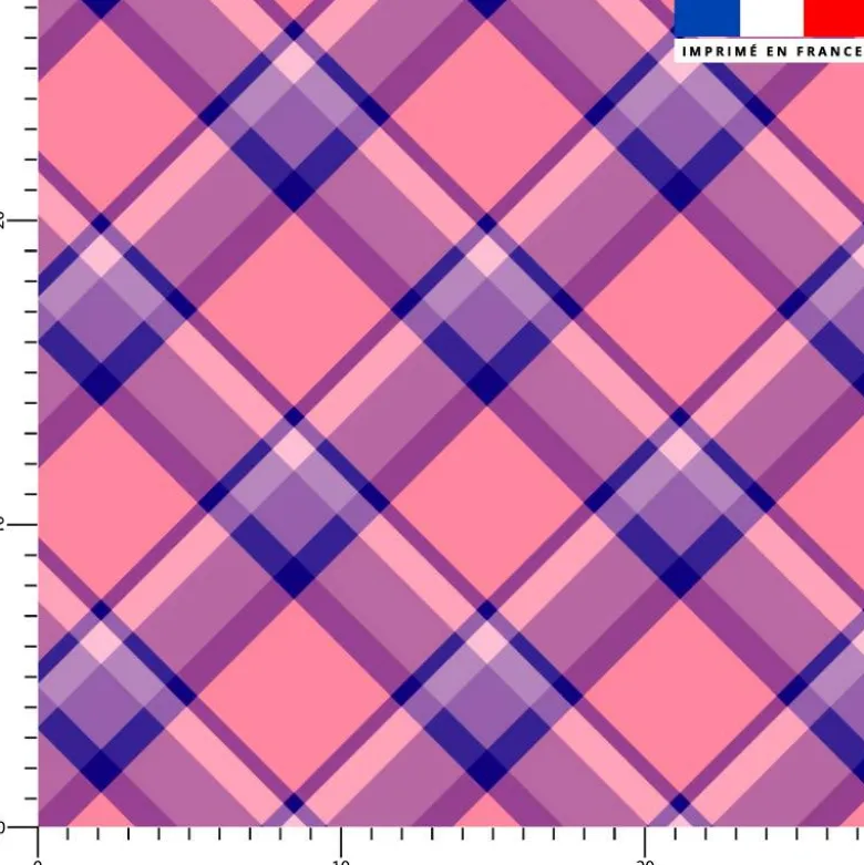Tartan violet - Fond rose