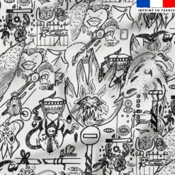 Tattoo de talismans blancs - Fond noir - Création Lili Bambou Design