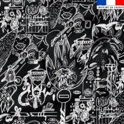 Tattoo de talismans blancs - Fond noir - Création Lili Bambou Design