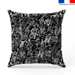 Tattoo de talismans blancs - Fond noir - Création Lili Bambou Design