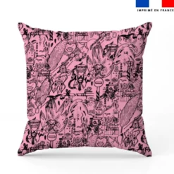 Tattoo de talismans noirs - Fond rose - Création Lili Bambou Design