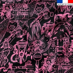 Tattoo de talismans roses - Fond noir - Création Lili Bambou Design