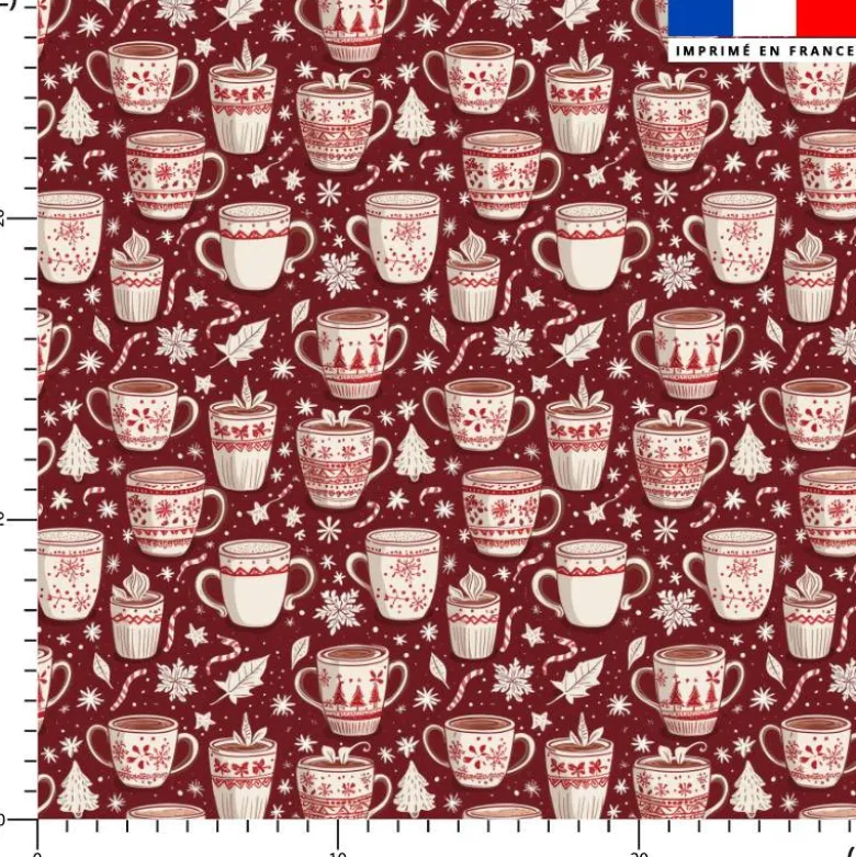 Thés d'hiver - Fond bordeaux