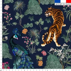 Tiger asiatique - Fond bleu marine