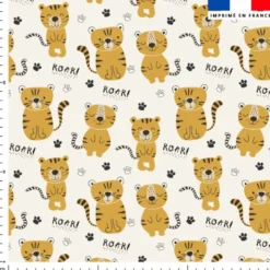Tigre roar - Fond beige