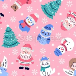 Tissu amis de Noël personnalisé