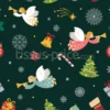 Tissu anges de Noël personnalisé