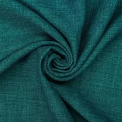 Tissu aspect lin bleu canard