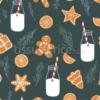 Tissu biscuits et boissons de Noël personnalisé