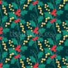 Tissu branches de houx personnalisé