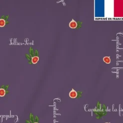 Tissu burlington violet imprimé figue de Solliès-Pont