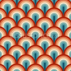 Tissu écailles arc-en-ciel rétro personnalisé