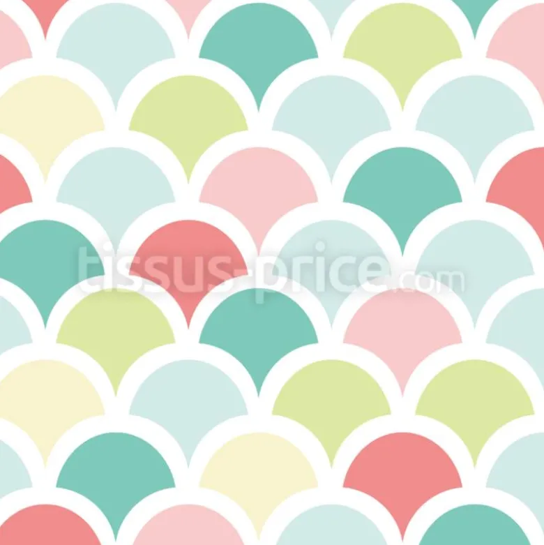 Tissu Écailles pastels personnalisé