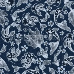 Tissu carpes koï japonaises personnalisé