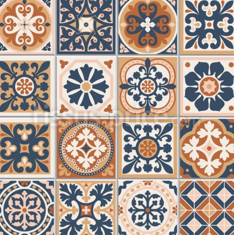 Tissu carreaux de ciment personnalisé