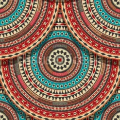 Tissu cercles aztèques personnalisé