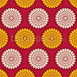 Tissu cercles floraux personnalisé