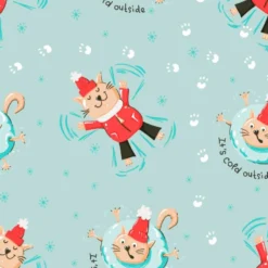 Tissu chat christmas snow personnalisé