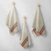 Tissu coton pour torchon rayure rouge