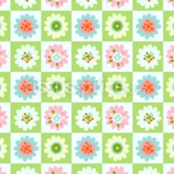 Tissu Damier de fleurs personnalisé