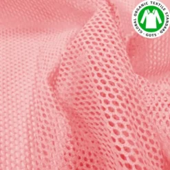 Tissu filet mesh rose bonbon en coton bio