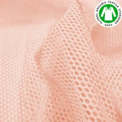 Tissu filet mesh rose dragée en coton bio