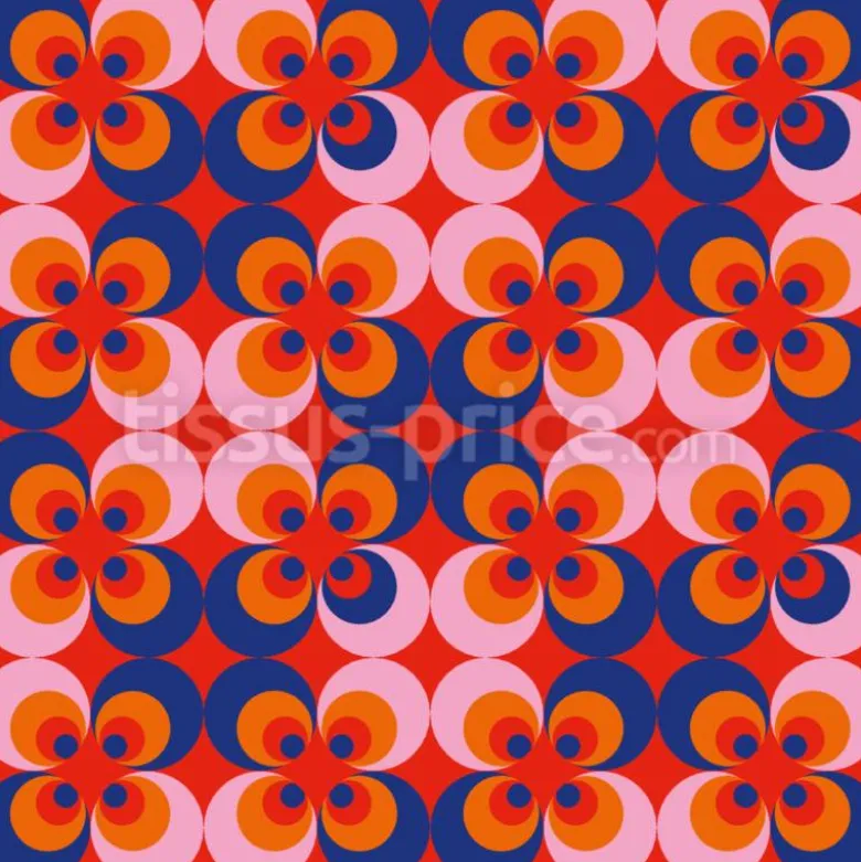 Tissu Fleurs rétro des années 60 personnalisé