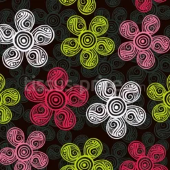 Tissu fleurs spirales personnalisé