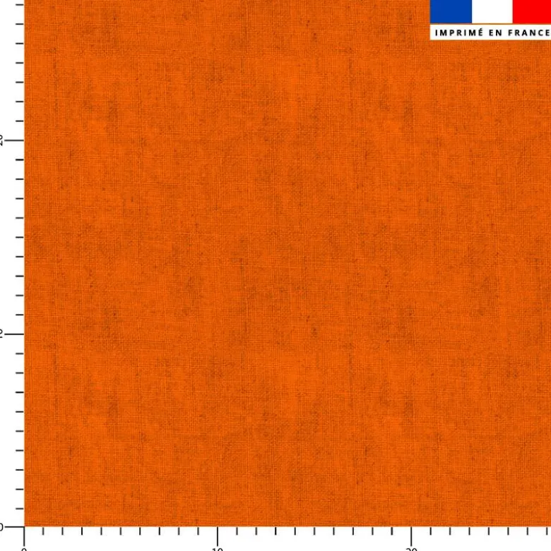 Tissu imperméable aspect lin orange