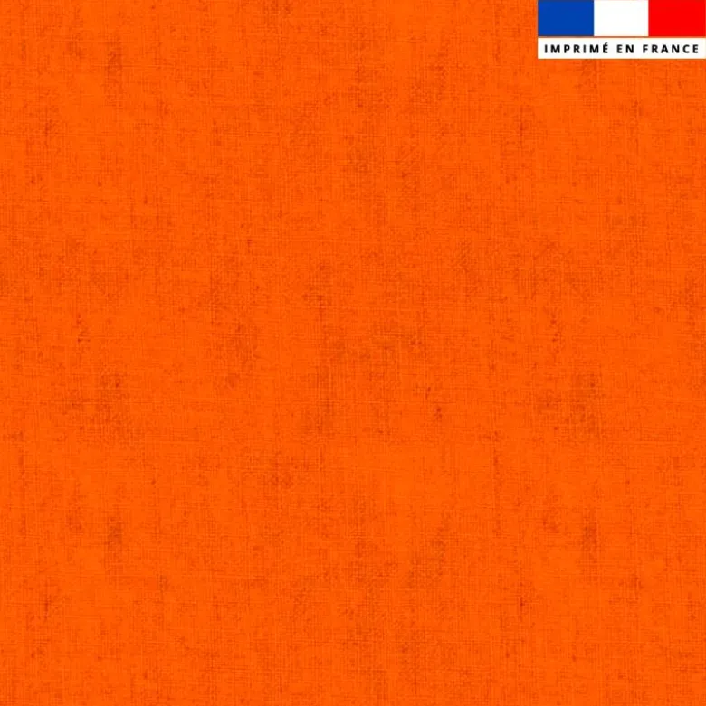 Tissu imperméable aspect lin orange