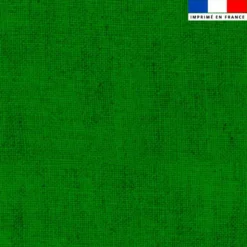 Tissu imperméable aspect lin vert prairie