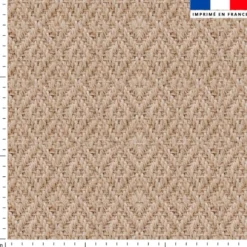 Tissu imperméable beige motif effet rotin