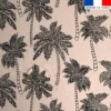 Tissu imperméable beige motif palmier