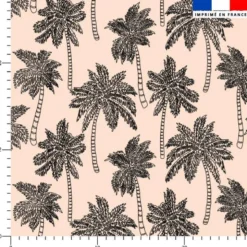 Tissu imperméable beige motif palmier