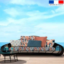 Tissu imperméable corail aspect lin
