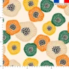 Tissu imperméable crème motif grande fleur abstraite