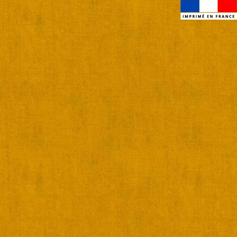 Tissu imperméable curry aspect lin