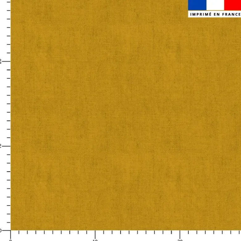 Tissu imperméable curry aspect lin