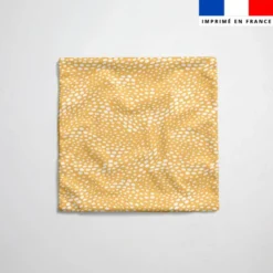 Tissu imperméable jaune motif texture pois blanc