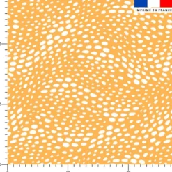 Tissu imperméable jaune motif texture pois blanc