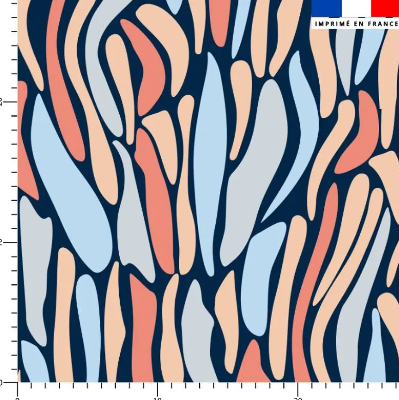 Tissu imperméable motif abstrait Santorin