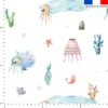 Tissu imperméable motif animaux marins pirates