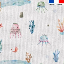 Tissu imperméable motif animaux marins pirates
