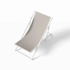 Tissu imperméable motif aspect tissé uni grège