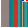 Tissu imperméable motif bayadère gris et couleurs