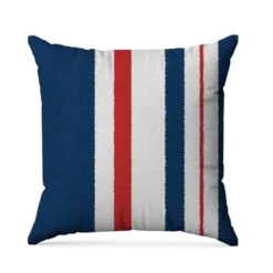 Tissu imperméable motif bayadère bleu blanc rouge