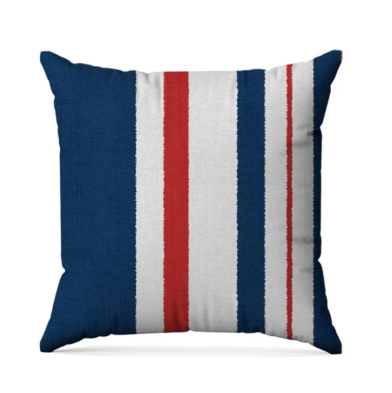 Tissu imperméable motif bayadère bleu blanc rouge